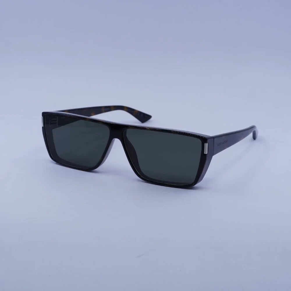 Saint Laurent SL 757 002 Sunglasses Havana Square Frame, Grey Lenses